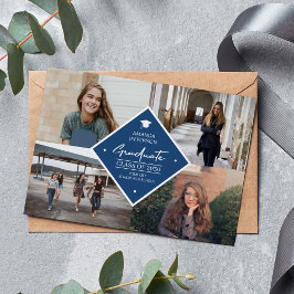 Abschluss moderne elegante Drehbuch 4 Foto Collage Ankündigung