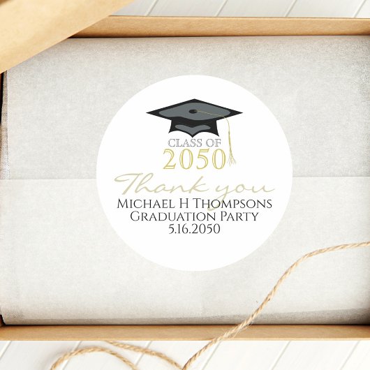 Abschluss Moderne elegante Script Typografie Runder Aufkleber