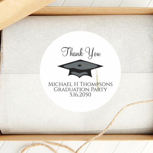 Abschluss Moderne elegante Script Typografie Runder Aufkleber