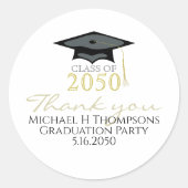 Abschluss Moderne elegante Script Typografie Runder Aufkleber (Vorderseite)