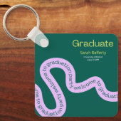 Abschluss Moderne, farbenfrohe Typografie Schlüsselanhänger (Vorderseite)