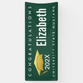 Abschluss Moderne, feine Goldkappe auf Grün Banner (Vertikal)