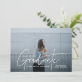 Abschluss Moderne Foto-Schrift Typografie elegant Einladung (Stehend Vorderseite)