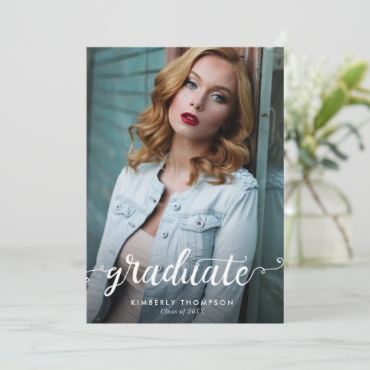 Abschluss Moderne Foto-Skriptankündigung Ankündigung (Stehend Vorderseite)