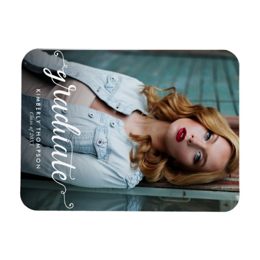 Abschluss Moderne Foto-Skriptankündigung Magnet (Horizontal)