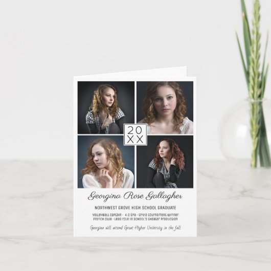 Abschluss Moderne Fotografie Collage Einfach Grad Ankündigung (Vorderseite)