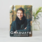 Abschluss Moderne Fotokarte L W R Einladung (Stehend Vorderseite)