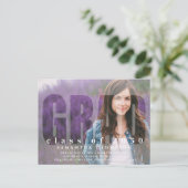 Abschluss Moderne Grad Typografie 2 Foto QR Code Postkarte (Stehend Vorderseite)