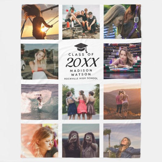 Abschluss Moderne Instagram Chic FotoCollage Fleecedecke (Vorderseite)