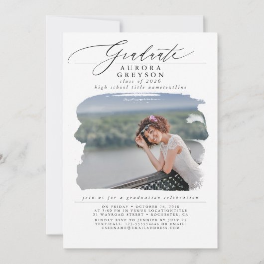 Abschluss Moderne Minimal Foto Einladung (Vorderseite)