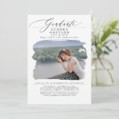 Abschluss Moderne Minimal Foto Einladung (Stehend Vorderseite)