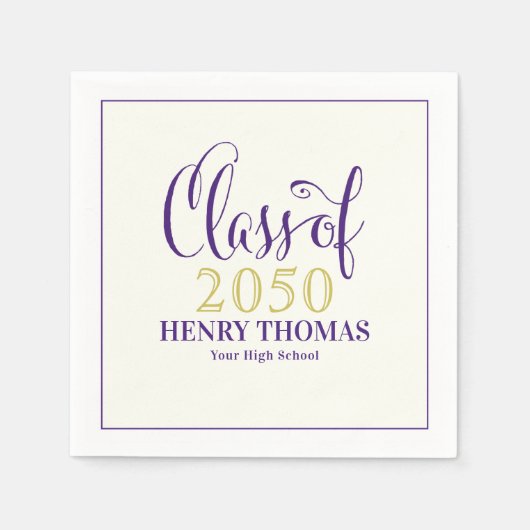 Abschluss Moderne Minimalistische Klasse von Lila Serviette (Vorderseite)