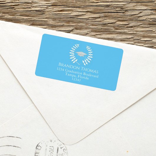 Abschluss Moderne Mortarboard Elegant Adressaufkleber