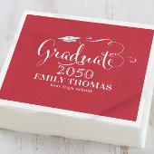 Abschluss Moderne Mortarboard Minimalistisch Red Serviette