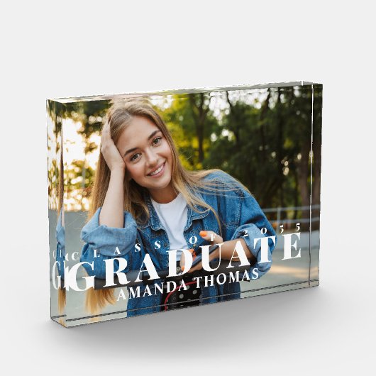 Abschluss Moderne Typografie Einfach Fotoblock (Links)