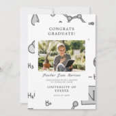 Abschluss moderner chemischer Hintergrundelemente Einladung (Vorderseite)