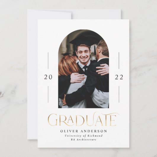 Abschluss Moderner Marineblau 1 Foto Bogen (Vorderseite)