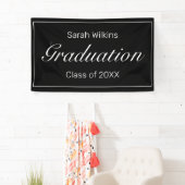 Abschluss Moderner Minimalistischer Schwarz-weiß Banner (Insitu)