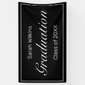 Abschluss Moderner Minimalistischer Schwarz-weiß Banner (Vertikal)