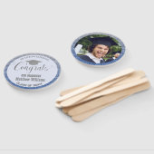 Abschluss Modernes Blau und Silver Graduate Foto Fächer (Non-assembled)