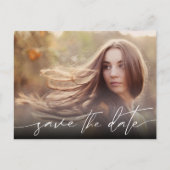 Abschluss Modernes Drehbuch Save the Date Postkarte (Vorderseite)