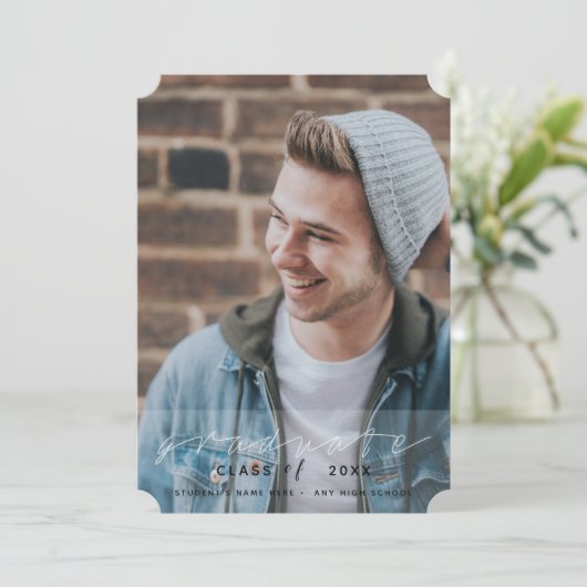 Abschluss Modernes, einfaches Design Einladung (Stehend Vorderseite)