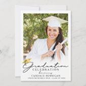 Abschluss Modernes, einfaches Script 2 Foto Einlad Einladung (Vorderseite)