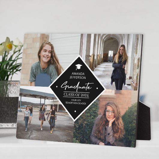 Abschluss Modernes, elegantes Skript 4 Foto Collag Fotoplatte