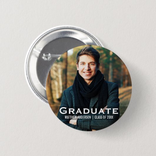 Abschluss Modernes Foto Button (Vorne & Hinten)