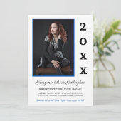 Abschluss Modernes Foto Einfach Grad Jahr Blau Ankündigung (Stehend Vorderseite)