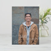 Abschluss Modernes Foto Einladung (Stehend Vorderseite)