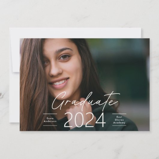 Abschluss Modernes Foto Einladung (Vorderseite)