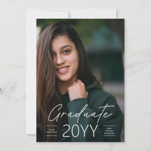 Abschluss Modernes Foto Einladung (Vorderseite)