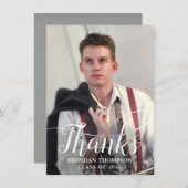 Abschluss Modernes Foto für elegante Skripte Viele Dankeskarte (Vorne/Hinten)