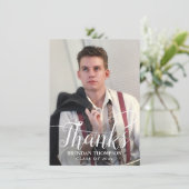 Abschluss Modernes Foto für elegante Skripte Viele Dankeskarte (Stehend Vorderseite)