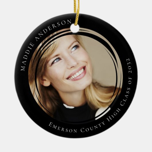 Abschluss Modernes Foto Keepake Keramik Ornament (Vorne)