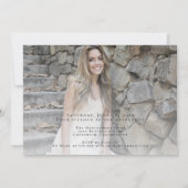 Abschluss Modernes Foto Party Einladung (Rückseite)