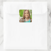 Abschluss Modernes Foto Quadratischer Aufkleber (Tasche)