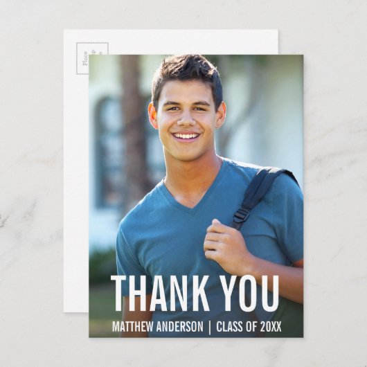 Abschluss Modernes Foto Vielen Dank Postcard BWB Postkarte (Vorne/Hinten)