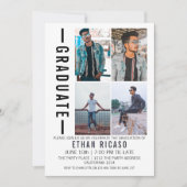 Abschluss Modernes Fotomaterial Personalisiert Einladung (Vorderseite)