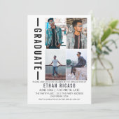 Abschluss Modernes Fotomaterial Personalisiert Einladung (Stehend Vorderseite)