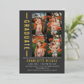 Abschluss Modernes Fotomaterial Personalisiert Folieneinladung (Stehend vorne)