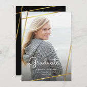 Abschluss Modernes geometrisches Foto Einladung (Vorne/Hinten)