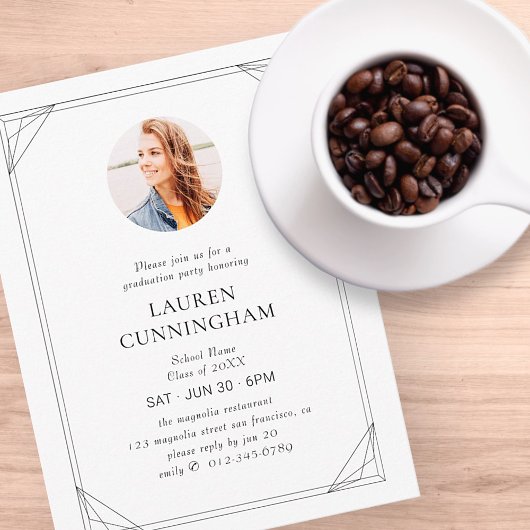 Abschluss Modernes geometrisches Minimalistisches  Postkarte