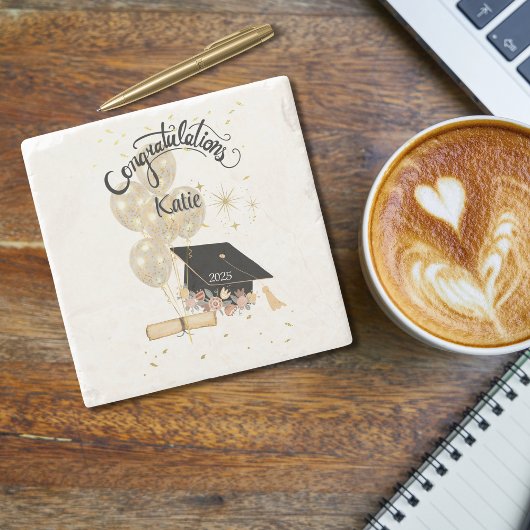 Abschluss Modernes Geschenk Steinuntersetzer