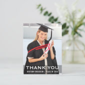 Abschluss Modernes Graduate Foto Vielen Dank Postkarte (Stehend Vorderseite)