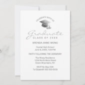 Abschluss Modernes Grauschrift Typografie Foto Ankündigung (Rückseite)