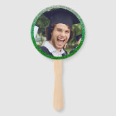 Abschluss Modernes Green and Gold Graduate Foto Fächer (Rückseite)