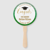 Abschluss Modernes Green and Gold Graduate Foto Fächer (Vorderseite)