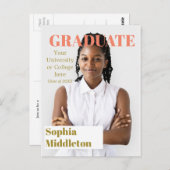 Abschluss Modernes Headline Graduate Foto Postca Postkarte (Vorne/Hinten)